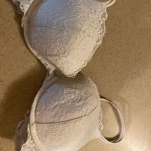 White Victoria’s Secret lace bra